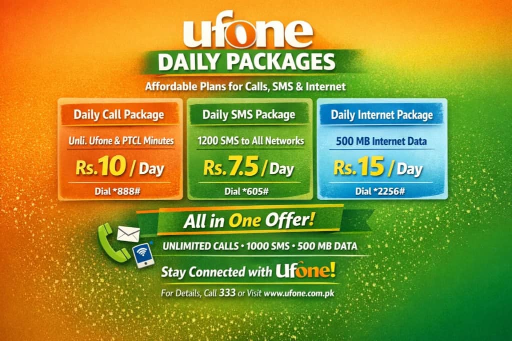 Ufone Daily Packages: Affordable Plans for Calls, SMS & Internet in Pakistan